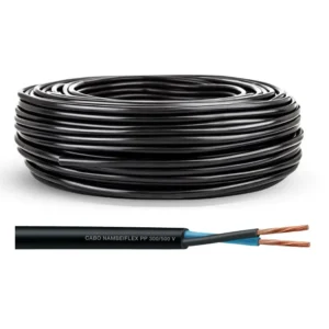 Cabo Fio Flexível Pp 2x2,5mm Preto 100metros Sil